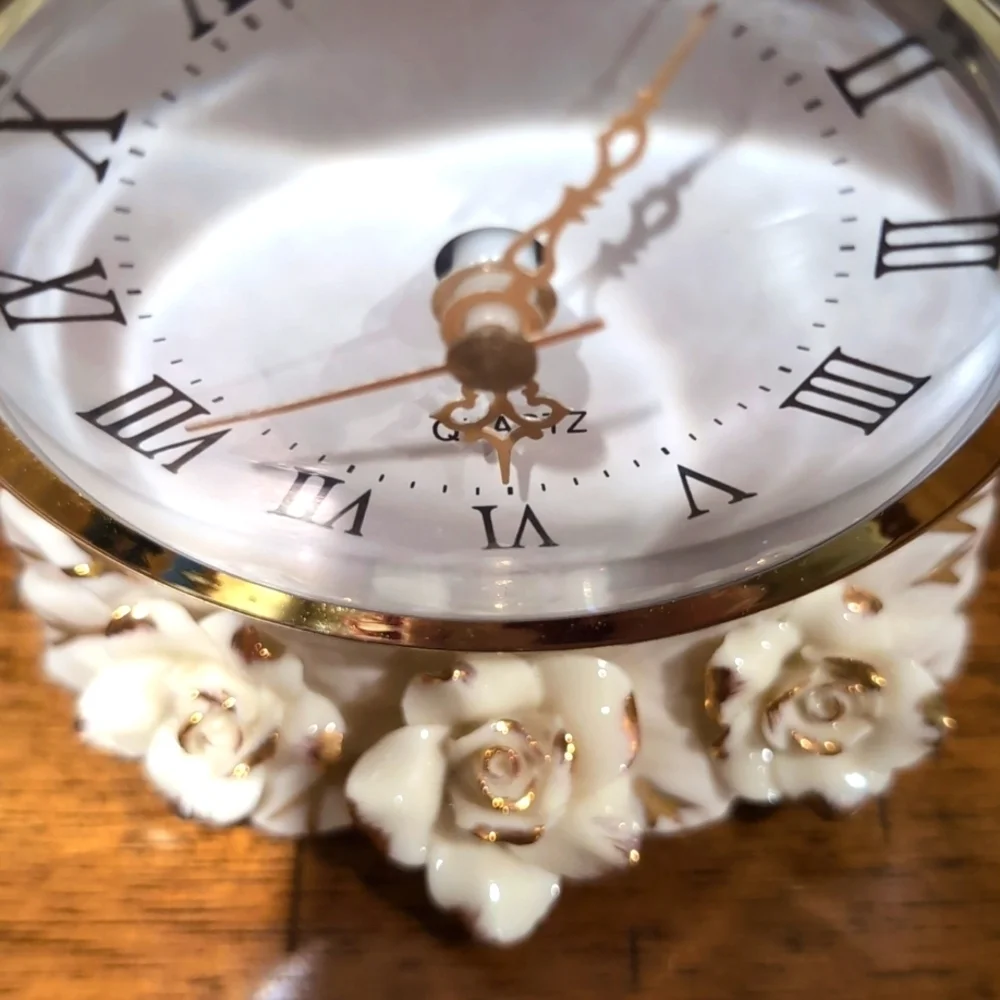 Avon Porcelain Praying Angel Clock For Table Top or Shelf